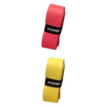 2 조각 테니스 라켓 그립 내부 핸들 배드민턴 야구 스쿼시 용 방지 포장 벨트 보호 교체 오버 그립 테이프를, PU, 옐로우 레드