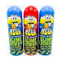 Slime Licker MEGA 크기 - 사워 롤링 액상 캔디 3팩 - 빨 딸기 1개 파란색 Razz 맛 2개 - 병당 3온스 - 독성 폐기물 - TikTok 챌린지 트렌드