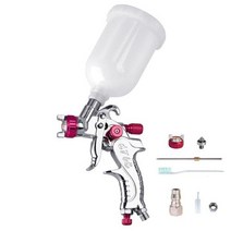 전문 미니 HVLP 스프레이 건 0.81.0mm 노즐 중력 에어 브러시 자동차 페인팅, red 1.0mm JP, red 1.0mm JP