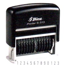 shiny 도장 넘버링 고무13단 만년자동 S-313 Taiwan, 1개, 녹색