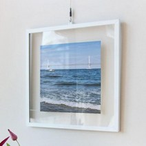 투명액자38CmX38Cm 부산바다와광안대교.꾸밈, 화이트