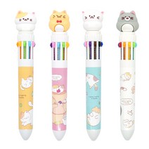 냥냥 피규어 마스코트 10색 멀티 노크식 볼펜