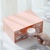약서랍장 책상위서랍 작은 화장대 서랍 탕비실 정리 머리핀 칸칸 정리함 티백보관함, 핑크, 수납함 2칸