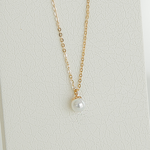 14K 6월 탄생석 진주 여성 체인 목걸이