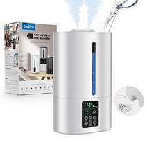대형 가정용 6L 가습기 시원하고 따뜻한 미스트 조용한 360 노즐-화이트, 화이트