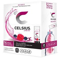 Berry CELSIUS On-the-Go Powder Stick Packs Zero Sugar (14 Sticks per Pack) Berry 3.08 Ounce, 1