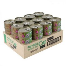 대한사료 프로베스트 캣푸드 캔 참치와치킨 80g 24개 1BOX