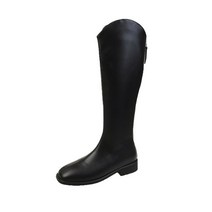 기사 부츠 여성의 2022 년 가을 및 겨울 새로운 영국 스타일이지만 무릎 긴 부츠 스퀘어 헤드 두꺼운 힐 미드 지퍼 하이 부츠