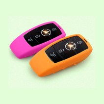 (골져스) 벤츠 GLE W167 300d 450 실리콘 키케이스 키링 키홀더 자동차 키커버 키보호 차키 악세사리 차량 용품, ggs_벤츠신형키-오렌지