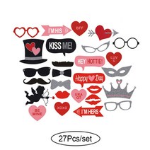 10-60pcs diy 사진 부스 소품 재미 있은 마스크 안경 콧수염 립 스틱 생일 신부 웨딩 장식 파티 액세서리, 27개 세트