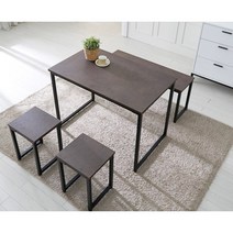 카페 업소용 심플스틸 4인용 식탁 테이블(100cm 3색) 거실용 주방 20평 긴, 브라운