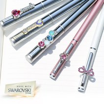 베르티니 볼펜 선물세트 프리미엄 명품 볼펜 각인 스와로브스키 스톤 SWAROVSKI 진급 취업 교수님 어버이날 생일 선물, 12. 하트 핑크