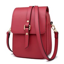 여성용 가죽 크로스바디 백 디자이너 핸드백 캐주얼 지갑 작은 휴대폰 크로스 바디 클리어런스 04 블랙 One Size, 03 Red