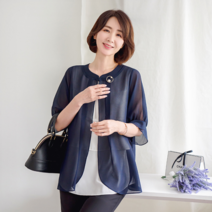 마담그레이스 / C1404 로맨틱 진주 쉬폰 가디건(브로치세트)