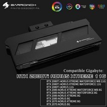 [해외] 기가 바이트 RTX2080TI AORUS XTREME 11GRTX 20802070 AORUS XTREME 8GBARROW GPU 수냉 블록 FBGIX2080TPA, Black Vertical