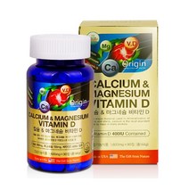 오리진 칼슘 마그네슘 비타민D 코랄 산호칼슘 비소성 천연 뼈에좋은 어린이 청소년 임산부 노인 영양제 보충제 미국산, 1600mg, 180정