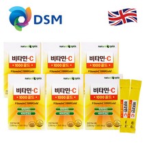 (내츄럴가이아) 영국산 비타민C 가루 분말 맛있는 비타민C 1000 30포 고함량 DSM 비타민씨 분말 스틱 아스코르빈산 아스코르브산, 30포 x 6