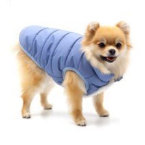 블루 아기강아지 산책옷 쪼끼패션 방한복 소형견옷, XL