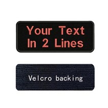 10x4cm 사용자 정의 이름 패치 줄무늬 배지 철 벨크로 패치 자수에 바느질, 로즈 레드 벨크로, 16 Rose red-Velcro