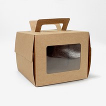 더팩컴퍼니 미니 창 케익상자 크라프트, 50개