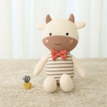 베베라온 오가닉 봉제인형 신생아 아기 유아 선물 소 송아지 애착인형 송이SR, 기본포장
