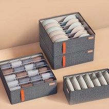 무타공마켓 옥스퍼드 고급형 탄탄한 속옷정리함 양말 브래지어 다용도 보관함, 그레이, 1세트, 3종세트(양말,브래지어,팬티)