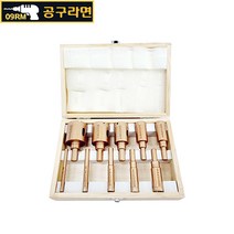 공구라면 ( 09RM ) 타일 유리 대리석 홀커터 타공 홀쏘 6~35mm 1세트, [선택2]타일유리 홀쏘 10종세트(나무케이스), 1개