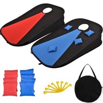 콘홀 보드 cornhole 게임 스포츠 샌드백 던지기 대결, 레드/블루 게임보드 2개+샌드백