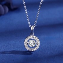 S925 스털링 실버 박동 심장 목걸이 상감 지르콘 펜던트 쇄골 체인