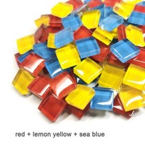 300g/10.58oz (약. 300pcs) 유리 모자이크 타일 1cm/0.39in 사각형 공예 DIY 만들기 재료 0.4mm/0.15in 두께, 300g-10.58oz, RYB