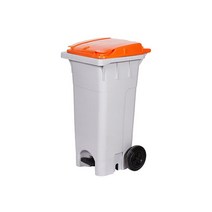 하이/PCS-120P/업소용/페달형/음식물쓰레기통/120L, 완충기, 노랑