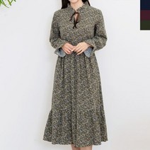 UND 8801 여자플라워밑단프릴원피스