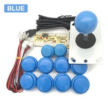 아케이드스틱 DIY 아케이드 조이스틱 핸들 키트 게임 버튼 및 컨트롤러 세트 스틱 PC Mame Manche, 한개옵션1, 03 Blue
