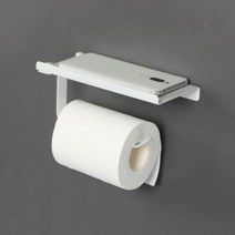 AJU423305홈스 스텐 선반형 휴지걸이 화이트 화장지걸이, 1