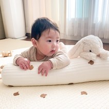 헤헤 다기능 아기 롱쿠션 죽부인 바디필로우 누빔 100수 자수 애착 쿠션 터미타임 침대범퍼, 커버+속통(곰돌이 자수)