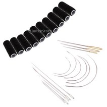 QDY 바느질 스레딩 곡선 수리 바늘 Set u0026 Thread 20S / 3 청바지 가죽 가방