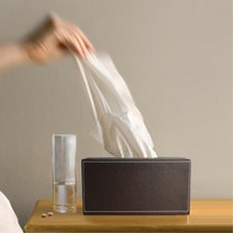 임원실 서재 호텔 고급 가죽 티슈케이스 휴지커버 레스토랑 식당 안방, 블랙