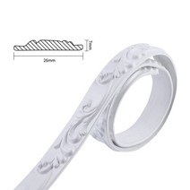 ㄱ몰딩 PVC 천장 장식 소프트 라인 자체 접착 방수 베이스보드 배경 벽 몰딩 침실 거실 3D, 01 White_02 5M