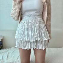 플럼마켓 / 샤틴 주름 캉캉 미니 스커트 치마