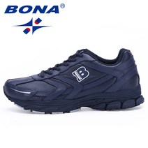 마라톤화 BONA 클래식 스타일 남자 운동 신발 레이스 업 스포츠 야외 조깅 산책 남성 소매