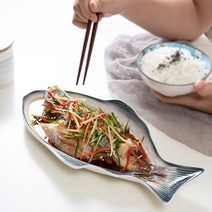 유리식판용 분식 집 떡볶이 그릇 홈파티 브런치 고기 생선 접시 볶음밥그릇, 검정