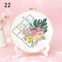 십자수패키지 보석 해바라기 액자 프랑스DIY 크로스 스티치 키트 꽃 식물 패턴 스탬프 자수 스타터 키트 공, 15 22, 1개