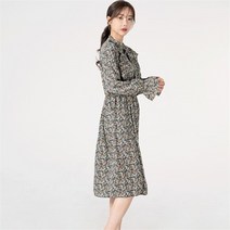 셀러허브 여성패션 여자 청초 중간 레이스 프릴 페미닌 드레스