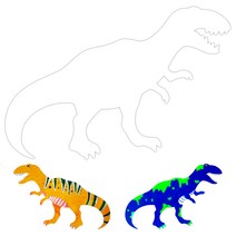초대형 모양종이 - 티라노 사우루스(T. REX) / 키즈맘아트 대형 모양종이 공룡 자동차 사람 모양 종이 스텐실 색칠하기 소근육발달 유아 물감 미술 집콕 놀이 엄마표미술 홈스쿨