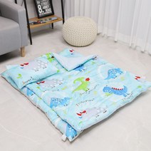 어린이 낮잠 간절기 이불 토퍼 베개 세트 ( 분리형 ), JC 간절기낮잠이불 토퍼 베개 세트, 공룡 블루