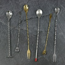 스텐 골드 바스푼 모음 칵테일 머들러 티스푼, 선택2-바스푼32.5cm