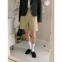러프 레더 반바지 핀턱 베이직 가죽 팬츠 4컬러