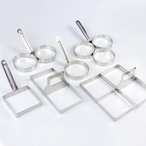 스텐 계란틀 6종 후라이틀 토스트 샌드위치 에그링 스텐레스 계란후라이 모양틀, 6.스텐 사각 계란틀 4구