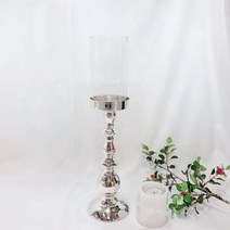 ms소품세상 철재 캔들홀더 유리관 실버 촛대 4261, 4261(중)