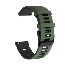 TicWatch 구글 틱워치 시계 호환 프로 3 이지핏 e3 h 울트라 우레탄 젤리 러버 워치 밴드 실리콘 루버 스트랩 시계줄, 육군 녹색 검정, 순토 3